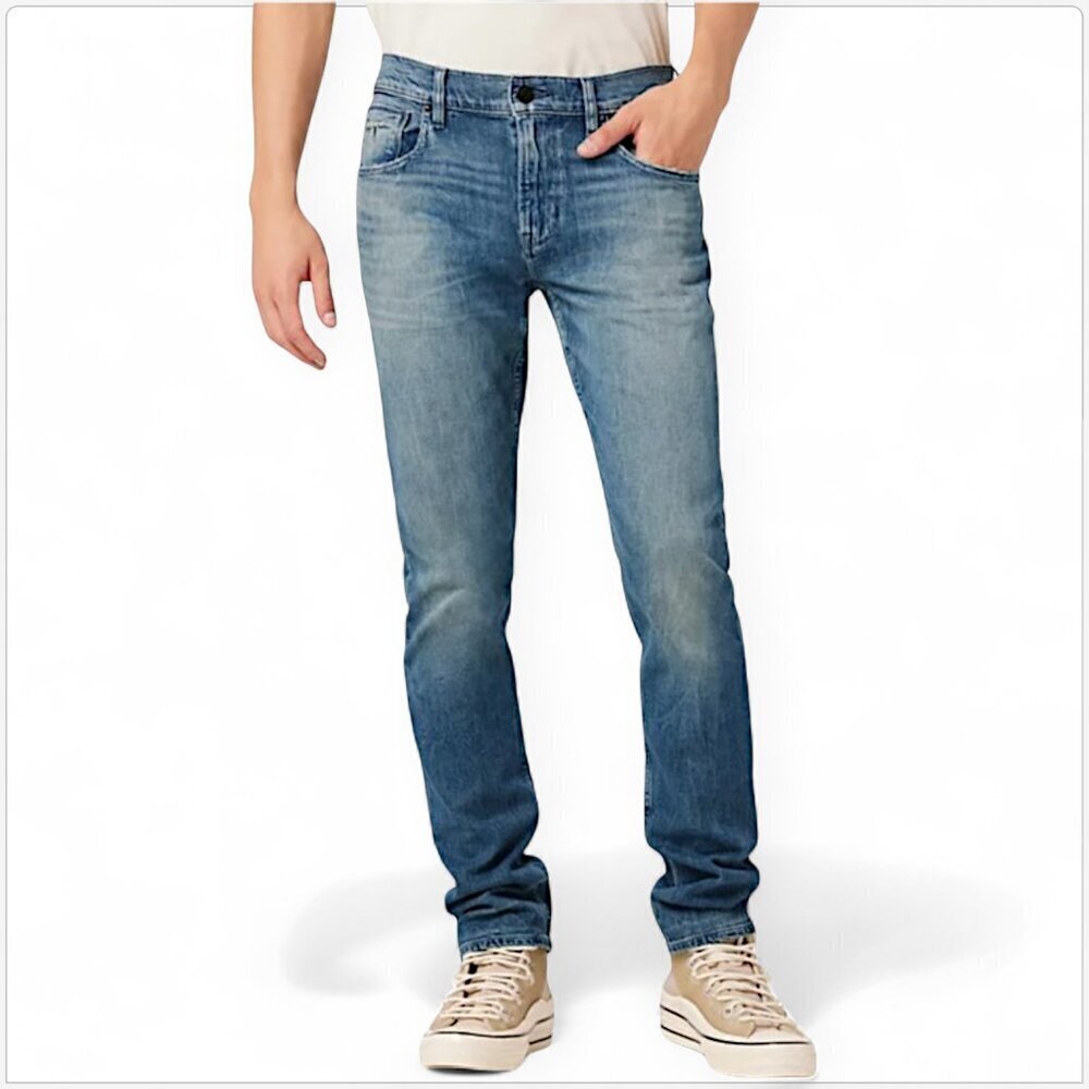 Hudson Blake Slim Straight Fit Jeans in Blue Coast Stretch Denim New NWT 38